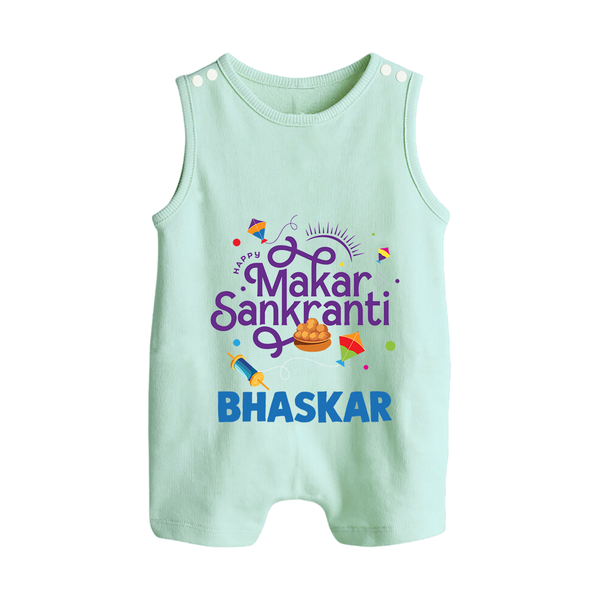 Makar Sankranti | Personalised Romper suit with Name - MINT GREEN - 0 - 5 Months Old (Chest 18")