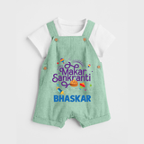 Makar Sankranti | Personalised Dungaree with Name - MINT GREEN - 0 - 5 Months Old (Chest 18")