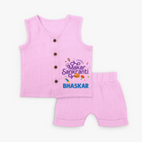Makar Sankranti | Personalised Jabla Set with Name - BABY PINK - 0 - 3 Months Old (Chest 9.8")