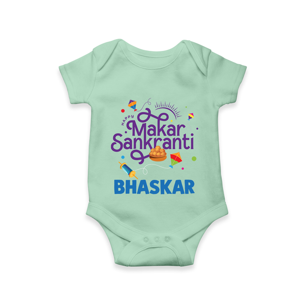 Makar Sankranti | Personalised Romper with Name - MINT GREEN - New Born (Chest 14")