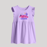 Happy Makar Sankranti | Personalised Baby Frock with Name - LILAC - 0 - 3 Months Old (Chest 17")