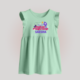 Happy Makar Sankranti | Personalised Baby Frock with Name - MINT GREEN - 0 - 3 Months Old (Chest 17")