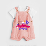 Happy Makar Sankranti | Personalised Dungaree with Name - PEACH - 0 - 5 Months Old (Chest 18")