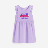 Happy Makar Sankranti | Personalised Frock with Name - LILAC - 1 - 2 Years Old (Chest 22" , Full Length 22")