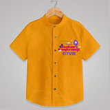 Happy Makar Sankranti | Personalised Shirt with Name - CHROME YELLOW - 0 - 6 Months Old (Chest 23")