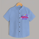 Happy Makar Sankranti | Personalised Shirt with Name - SKY BLUE - 0 - 6 Months Old (Chest 23")