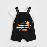 Happy Makar Sankranti | Personalised Dungaree with Name - BLACK - 0 - 5 Months Old (Chest 18")