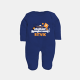 Happy Makar Sankranti | Personalised FullBody Suit with Name - NAVY BLUE - New Born (Chest 7.5")