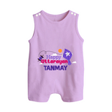Happy Uttarayan | Personalised Romper suit with Name - LILAC - 0 - 5 Months Old (Chest 18")