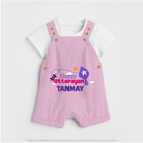 Happy Uttarayan | Personalised Dungaree with Name - BABY PINK - 0 - 5 Months Old (Chest 18")