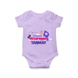 Happy Uttarayan | Personalised Romper with Name - LILAC - New Born (Chest 14")