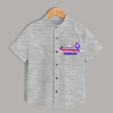 Happy Uttarayan | Personalised Shirt with Name - GREY - 0 - 6 Months Old (Chest 23")