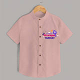 Happy Uttarayan | Personalised Shirt with Name - PEACH - 0 - 6 Months Old (Chest 23")