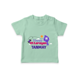 Happy Uttarayan | Personalised T-Shirt with Name - MINT GREEN - 0-5 Months Old (Chest 17")