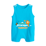 Happy Uttarayan | Personalised Romper suit with Name - SKY BLUE - 0 - 5 Months Old (Chest 18")