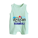 Happy Uttarayan | Customized Romper suit with Name - MINT GREEN - 0 - 5 Months Old (Chest 18")