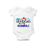 Happy Uttarayan | Customized Romper with Name - WHITE - New Born (Chest 14")