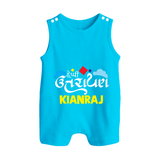Happy Uttarayan | Customized Romper suit with Name - SKY BLUE - 0 - 5 Months Old (Chest 18")