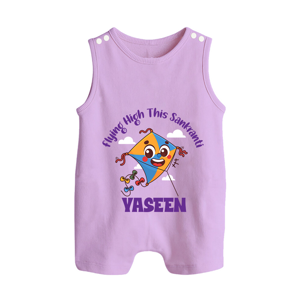 Flying High this sankranti | Customized Romper suit with Name - LILAC - 0 - 5 Months Old (Chest 18")