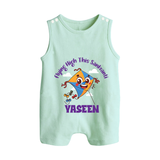 Flying High this sankranti | Customized Romper suit with Name - MINT GREEN - 0 - 5 Months Old (Chest 18")
