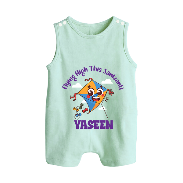 Flying High this sankranti | Customized Romper suit with Name - MINT GREEN - 0 - 5 Months Old (Chest 18")