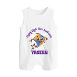 Flying High this sankranti | Customized Romper suit with Name - WHITE - 0 - 5 Months Old (Chest 18")