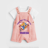 Flying High this sankranti | Customized Dungaree with Name - PEACH - 0 - 5 Months Old (Chest 18")