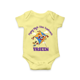 Flying High this sankranti | Customized Romper with Name - PASTEL YELLOW - New Born (Chest 14")