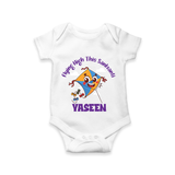 Flying High this sankranti | Customized Romper with Name - WHITE - New Born (Chest 14")