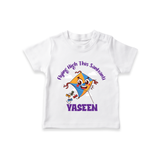 Flying High this sankranti | Customized T-Shirt with Name - WHITE - 0-5 Months Old (Chest 17")