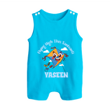 Flying High this sankranti | Customized Romper suit with Name - SKY BLUE - 0 - 5 Months Old (Chest 18")