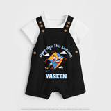 Flying High this sankranti | Customized Dungaree with Name - BLACK - 0 - 5 Months Old (Chest 18")
