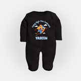 Flying High this sankranti | Customized FullBody Suit with Name - BLACK - New Born (Chest 7.5")