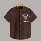 Flying High this sankranti | Customized Shirt with Name - CHOCOLATE BROWN - 0 - 6 Months Old (Chest 23")