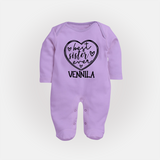 Best Sister Ever Sleep Suit/ Full Sleeve Bodysuit | Personalized Sleep Suit/ Full Sleeve Bodysuit for Your Best Sister - LILAC - New Born (Chest 7.5")