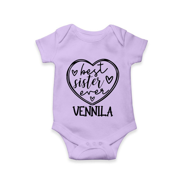 Best Sister Ever Romper / Onesie | Personalized Romper / Onesie for Your Best Sister - LILAC - New Born (Chest 14")