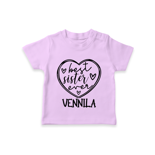 Best Sister Ever T-Shirt | Personalized T-Shirt for Your Best Sister - LILAC - 0-5 Months Old (Chest 17")