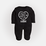 Best Sister Ever Sleep Suit/ Full Sleeve Bodysuit | Personalized Sleep Suit/ Full Sleeve Bodysuit for Your Best Sister - BLACK - New Born (Chest 7.5")