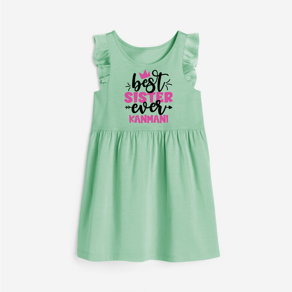 Best Sister Ever Frock | Custom Frock for the Ultimate Sister - MINT GREEN - 1 - 2 Years Old (Chest 22" , Full Length 22")