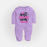 Best Sister Ever Sleep Suit/ Full Sleeve Bodysuit | Custom Sleep Suit/ Full Sleeve Bodysuit for the Ultimate Sister - LILAC - New Born (Chest 7.5")