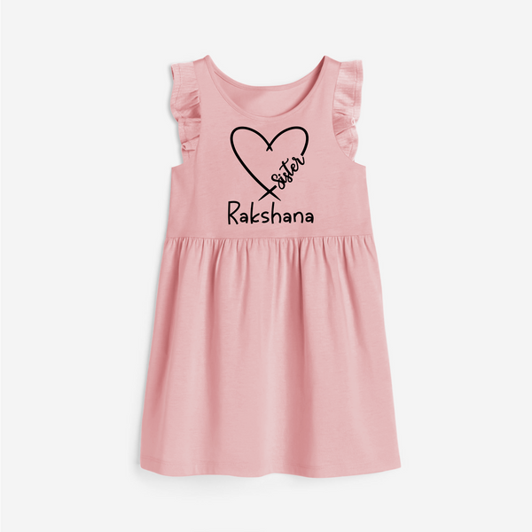Sister Frock | Cute and Personalized Frock for Sisters - BABY PINK - 1 - 2 Years Old (Chest 22" , Full Length 22")