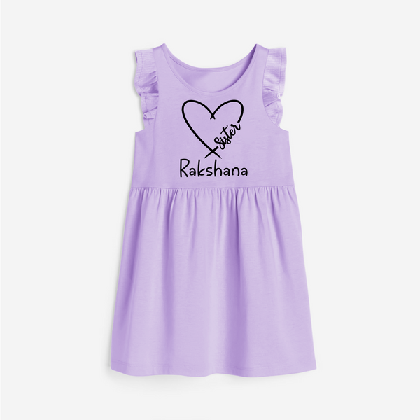 Sister Frock | Cute and Personalized Frock for Sisters - LILAC - 1 - 2 Years Old (Chest 22" , Full Length 22")