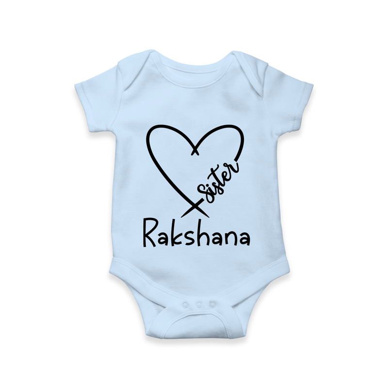 Sister Romper / Onesie | Cute and Personalized Romper / Onesie for Sisters - BABY BLUE - New Born (Chest 14")