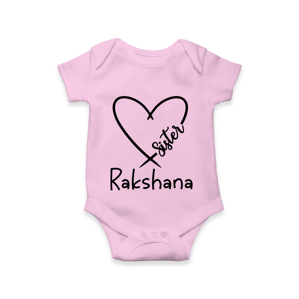 Sister Romper / Onesie | Cute and Personalized Romper / Onesie for Sisters - BABY PINK - New Born (Chest 14")
