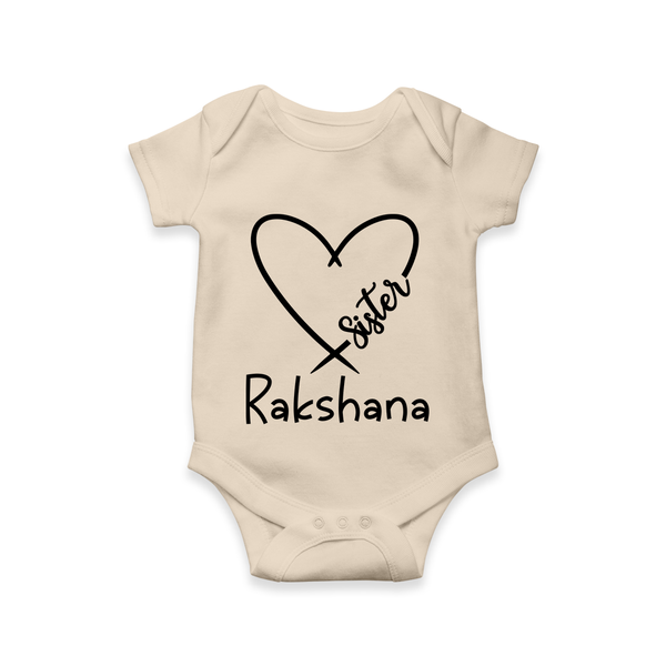 Sister Romper / Onesie | Cute and Personalized Romper / Onesie for Sisters - IVORY - New Born (Chest 14")