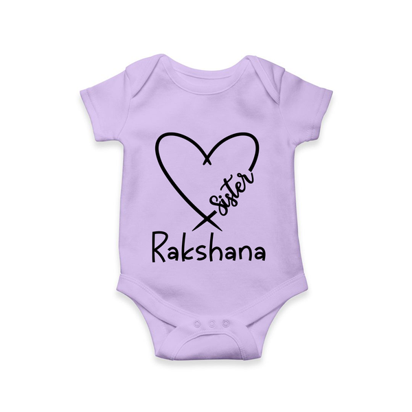 Sister Romper / Onesie | Cute and Personalized Romper / Onesie for Sisters - LILAC - New Born (Chest 14")