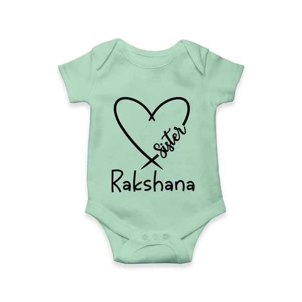 Sister Romper / Onesie | Cute and Personalized Romper / Onesie for Sisters - MINT GREEN - New Born (Chest 14")