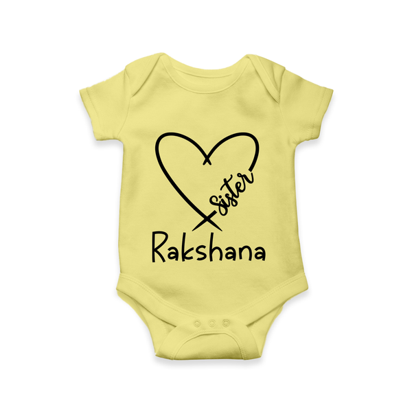 Sister Romper / Onesie | Cute and Personalized Romper / Onesie for Sisters - PASTEL YELLOW - New Born (Chest 14")