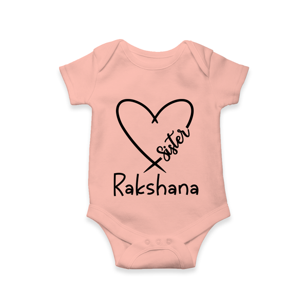 Sister Romper / Onesie | Cute and Personalized Romper / Onesie for Sisters - PEACH - New Born (Chest 14")