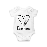 Sister Romper / Onesie | Cute and Personalized Romper / Onesie for Sisters - WHITE - New Born (Chest 14")